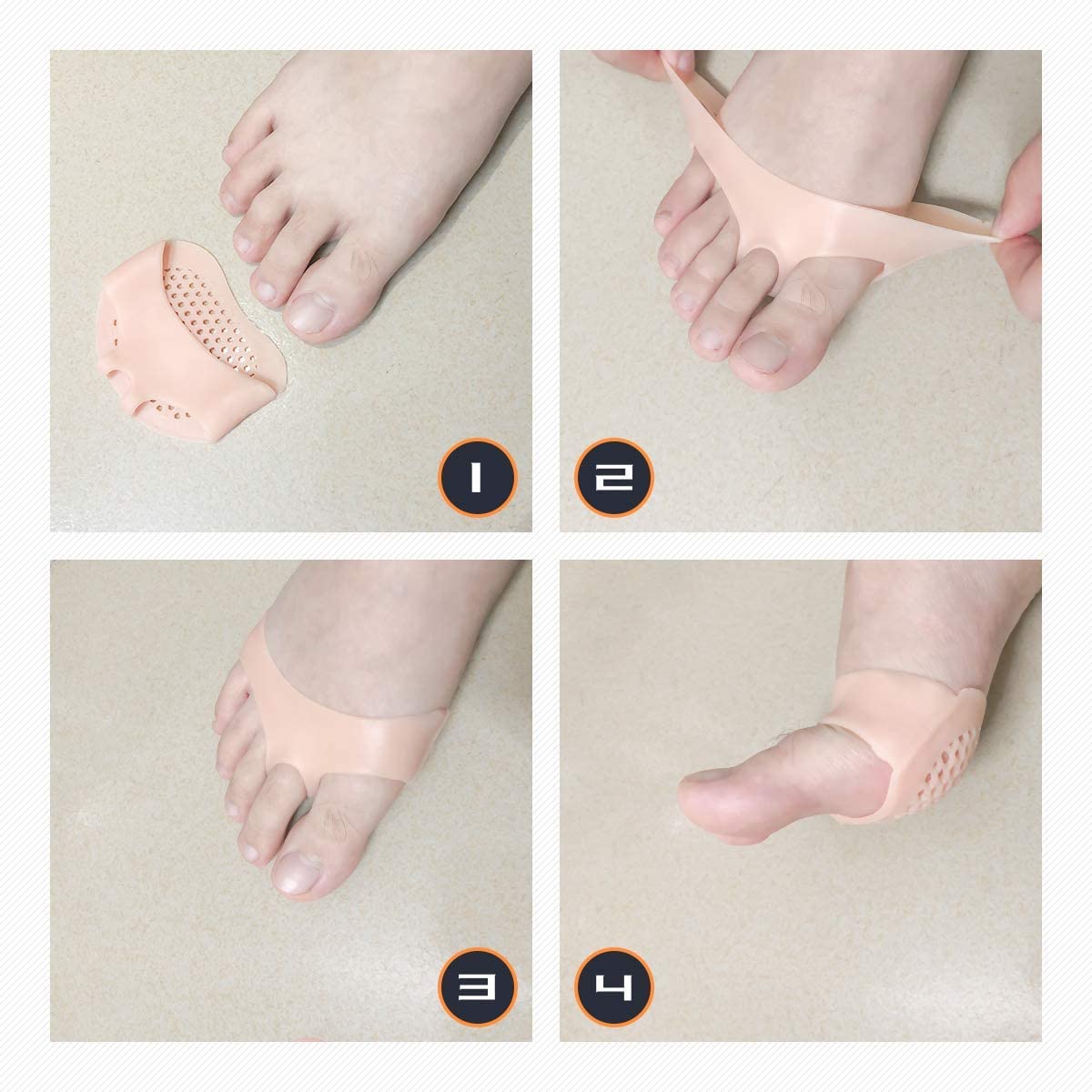 Voorvoet inlegzooltje Gelpads siliconen voorvoetkussen One Size Emmy s Happy Feet